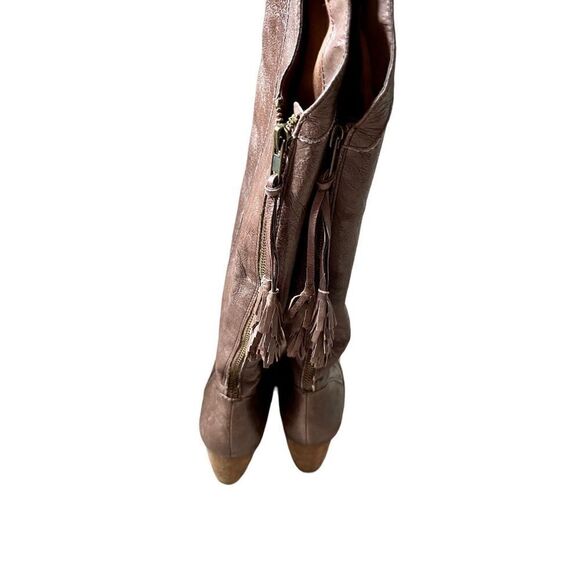 STEVE MADDEN Turnerr Brown Leather High Heeled Boot size 8.5 - Picture 6 of 15